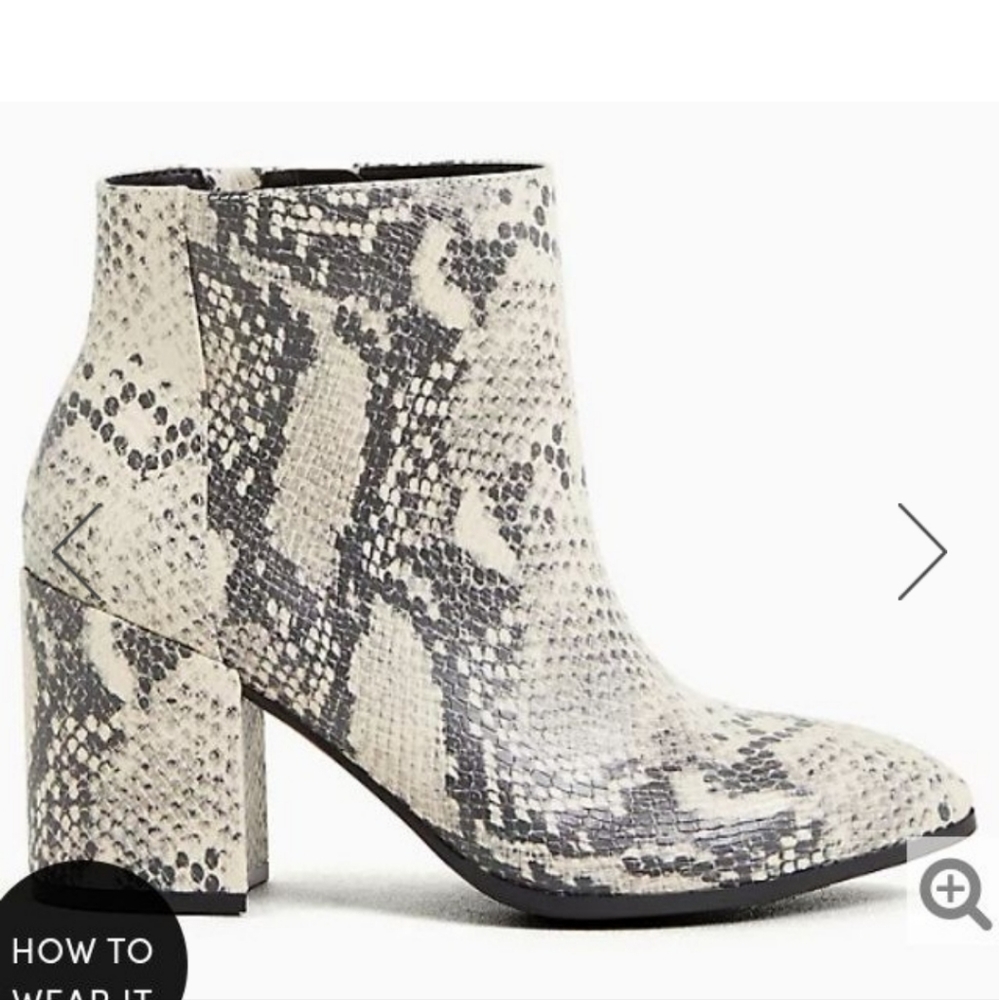 Ankle boots -Faux Snakeskin, Torrid, size 9.5 (runs large)